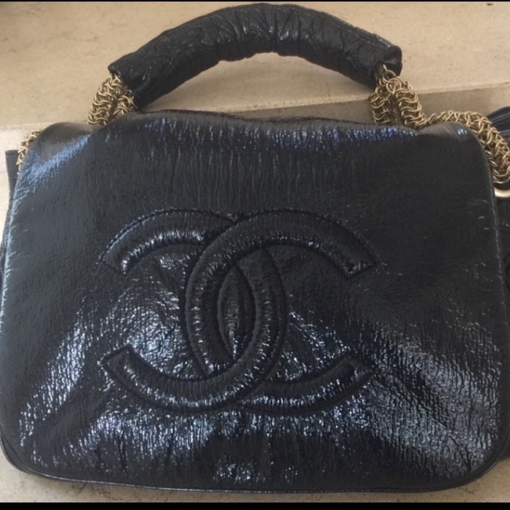 2009 CHANEL Black Rock & Chain XL Cabas Tote EUC - Picture 7 of 16